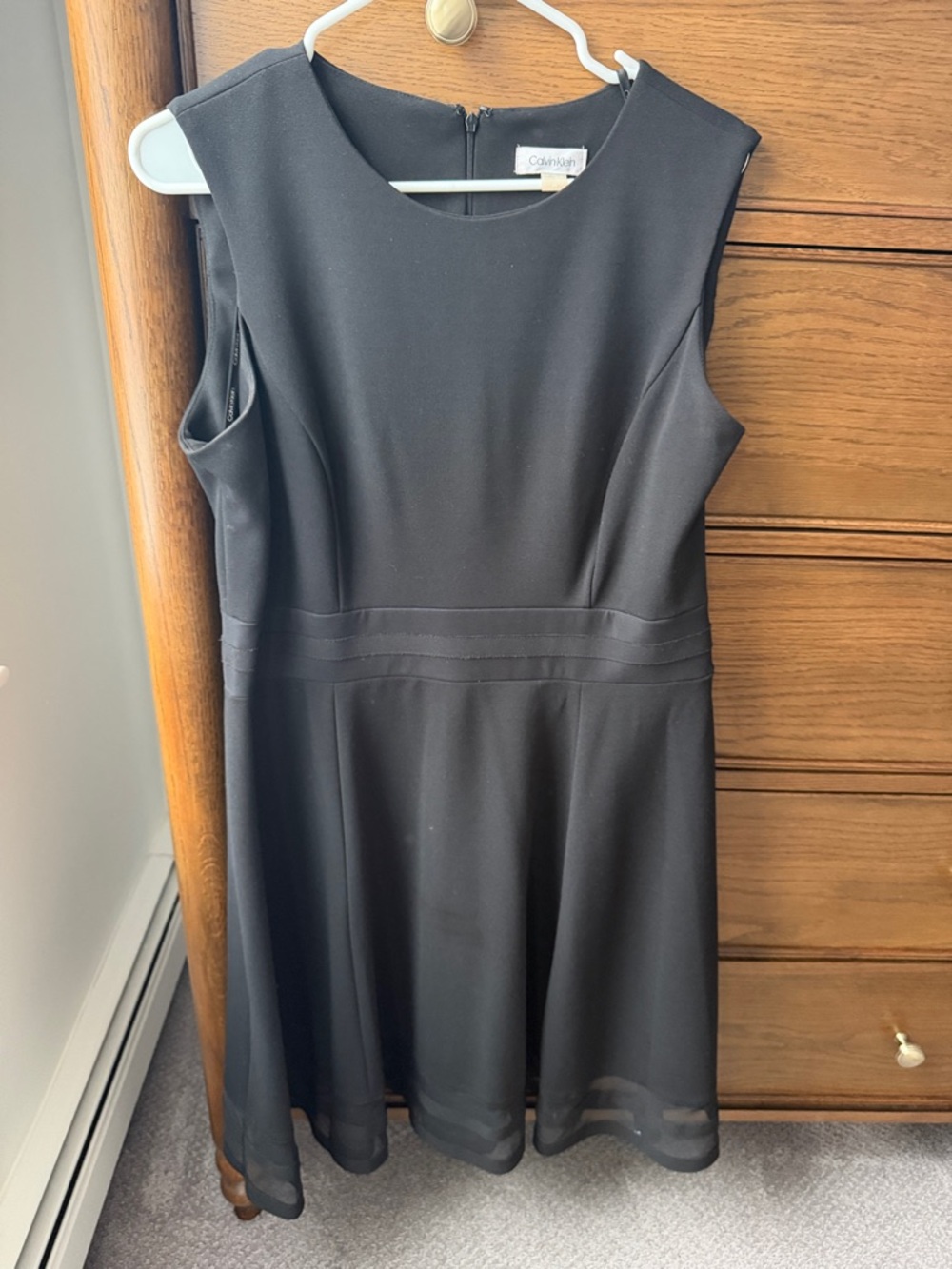 Calvin Klein Black Sleeveless Fit-and-Flare Dress
